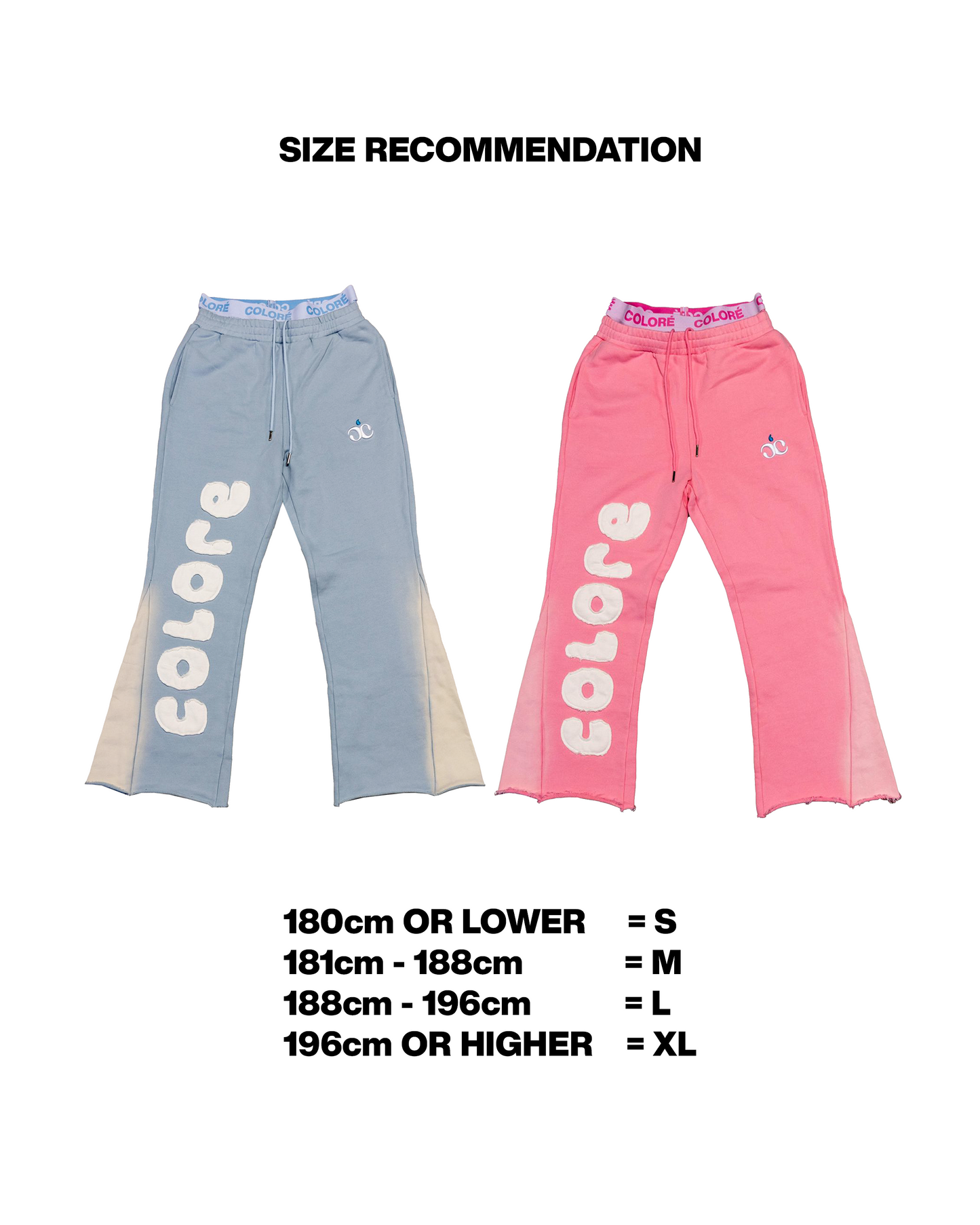 COLORÉ DENIM FLARED SWEATS.