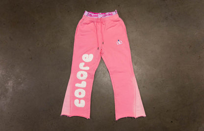 COLORÉ DENIM FLARED SWEATS.