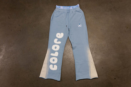 COLORÉ DENIM FLARED SWEATS.